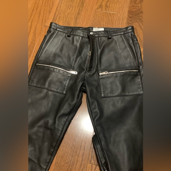 Paul Smith *RARE* Moto Leather Trousers Size 30/31 Silver Zips “Look 46” AW19 - Picture 7 of 17